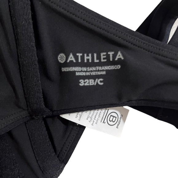 Athleta Square Neck Bra Cup Bikini Top Black Size 32 B/C Swim Wear - Picture 8 of 10